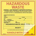 Nmc Self Lamination Hazardous Waste Solid Labels, Pk25 HW8SL25